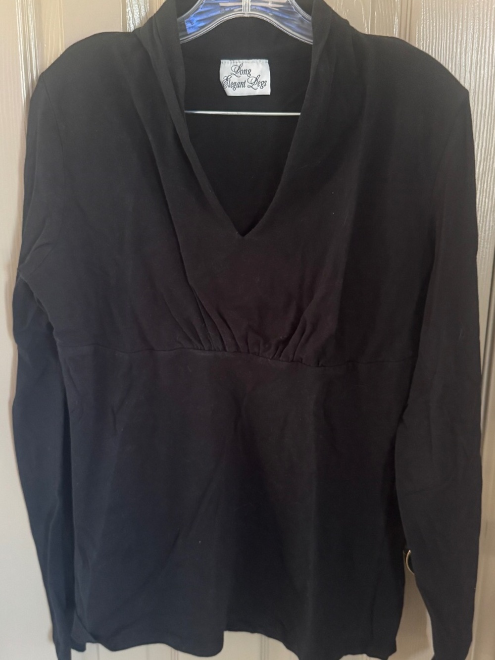Women's Long Elegant Legs LEL black long sleeve shirt